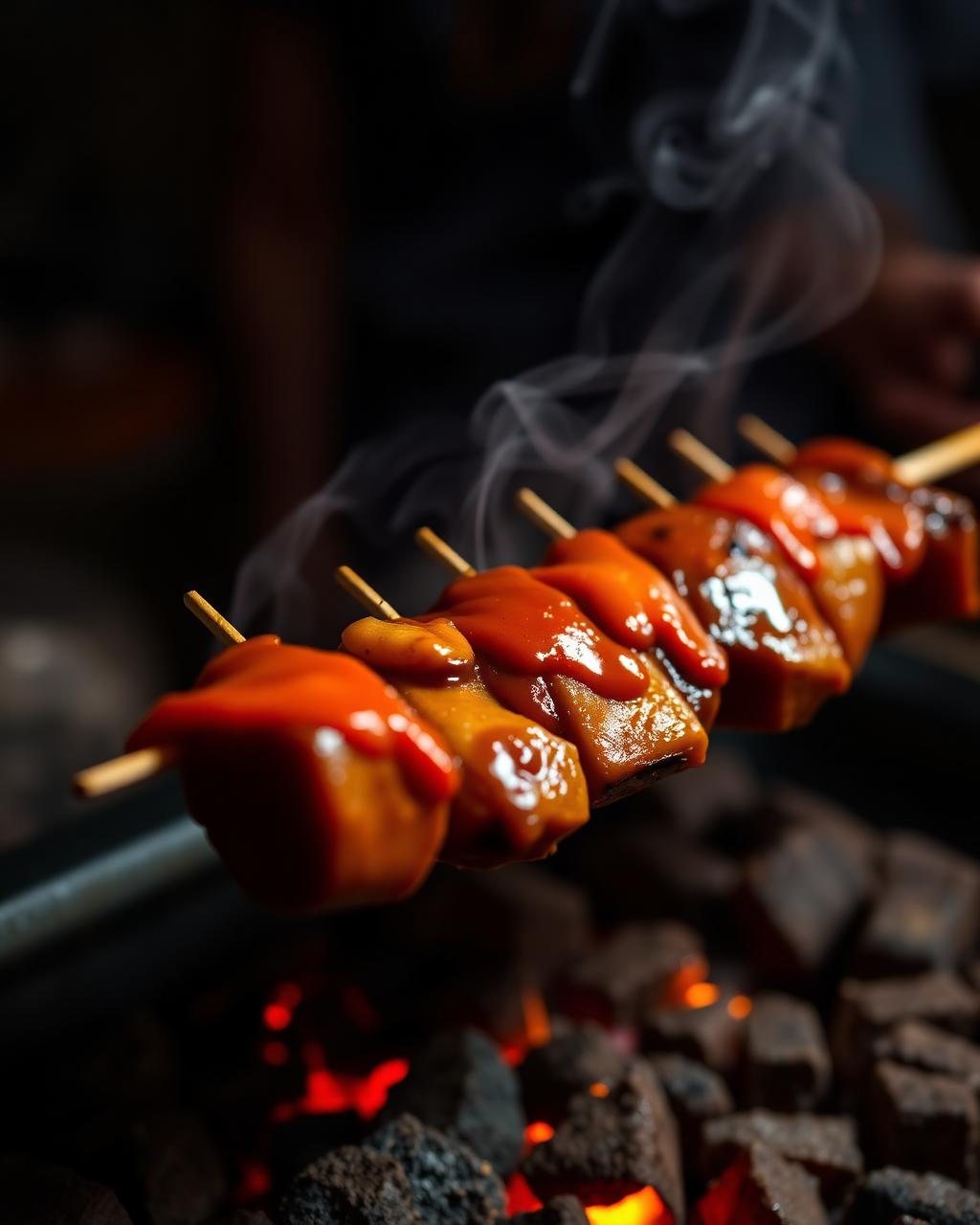 Anticuchos péruviens grillés sur la braise